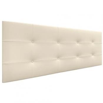 Cabecero Acolchado Capitone Tapizado en Polipiel Vainilla 150x60cm con Grosor de 8cm para Cama Matrimonio e Individual