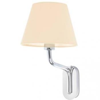Aplique de Pared Eterna con Pantalla de Tela y Cuerpo de Acero, Cromado, 47 cm - E27