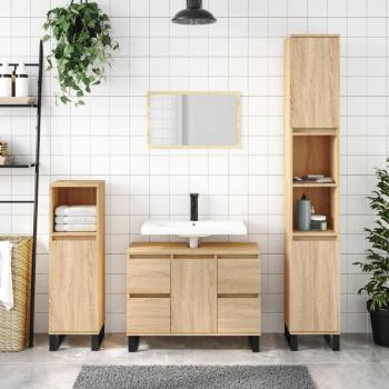 Mueble de baño Sonoma roble 30x30x100cm madera multicapa