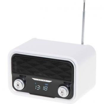 Adler AD1185 Radio Bluetooth, Sintonizador FM, Memoria 50 Emisoras, Reproducción MP3, Puerto USB y Tarjeta SD, Inalámbrica, Estilo Moderno, Portátil, Pant