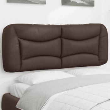 Cabecero de cama acolchado en cuero sintético marrón 140 cm