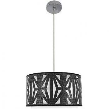 Colgante Katerina 1 luz E27 Cromo y Madera Negra Regulable 40x40 cm
