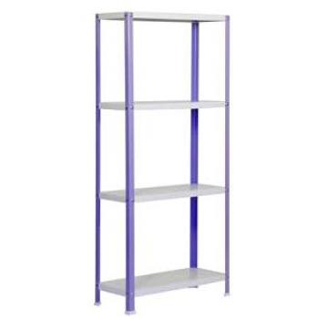Estantería Metálica SimonHome Classic Plus 4 Baldas Violeta/Blanco, Alta Capacidad Carga 100 kg, Dimensiones 1600x1000x300 mm