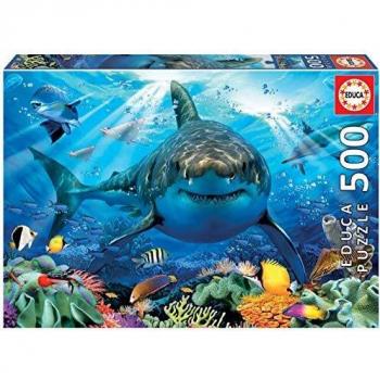 Educa Borras - Genuine Puzzles, Puzzle 500 piezas, Gran tiburón blanco