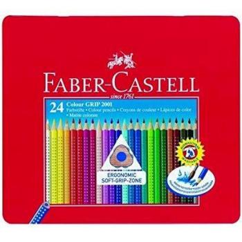 Faber-Castell - Lápiz de colores con agarre de metal, 24 unidades