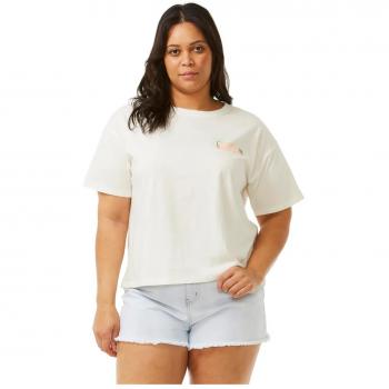 Camiseta de Manga Corta RIP CURL Tiki Tropics Relaxed para Mujer en Color Beige