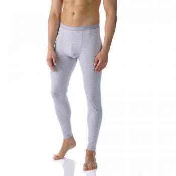Mey Long Johns de Algodón Casual en Gris Claro Jaspeado, Talla XL