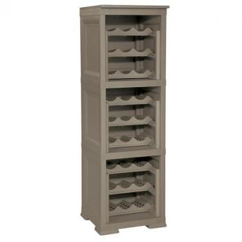 Estantería Modular para Almacenamiento de 27 Botellas en Wengué, 40x42.5x125 cm - Tontarelli
