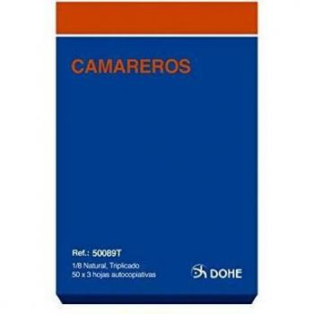 Dohe 50089T - Talonario de camareros octavo natural triplicado
