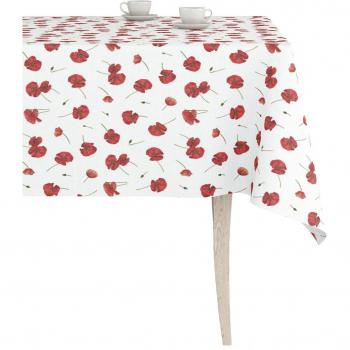 Mantel antimanchas floral Crounch Rojo