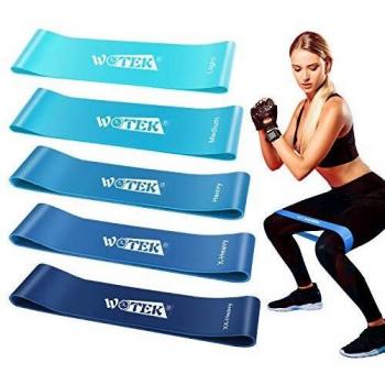 WOTEK Bandas Elasticas Fitness, Cintas Elasticas Musculacion Goma Elastica Fitness Bandas Elasticas Musculacion Bandas De Resistencia para Yoga,Fuerza,Fisioterapia,Crossfit,Pilates,Estiramientos