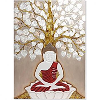 Decoración de Pared Buda Árbol Nácar Resina 70x4x100 cm