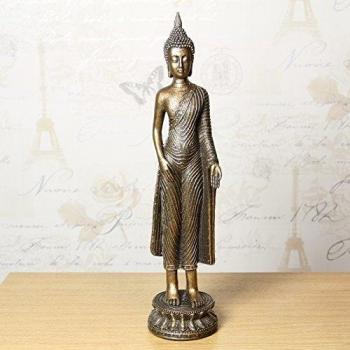 Mandu pie Buda con acabado en bronce envejecido