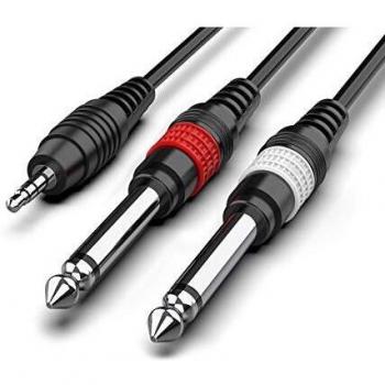 Audibax Bronze Cable Minijack Stereo a 2 Jack Mono 3 Metros Negro