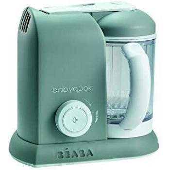 BÉABA Babycook Solo, Robot de cocina infantil 4 en 1, Tritura, cocina y cuece al vapor, Cocción rápida, Comida casera y deliciosa para bebés y niños, Color Gris, 1 Unidad