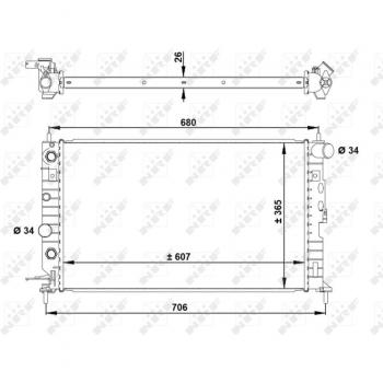 Radiador de refrigeración del motor Economy Class NRF 50219A