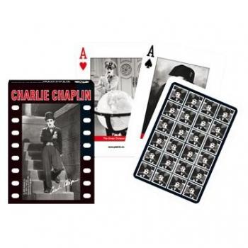 Piatnik Baraja de Poker Charlie Chaplin 54 cartas Colección Cine Mudo Blanco y Negro Juego de Mesa para Adultos