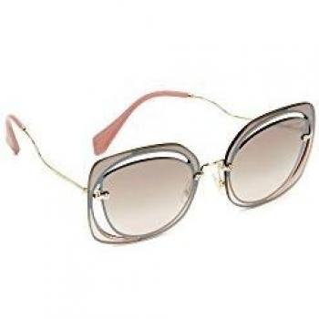 Miu Miu Women's 0MU54SS DHOAD5 64 Sunglasses, Brown Silver