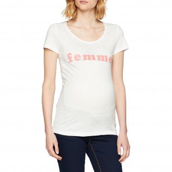 MAMALICIOUS ML SS Jersey Top a. V, Camiseta Premamá para Mujer, Blanco
