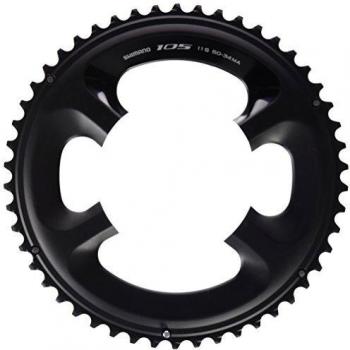Shimano 105 5800 Plato de Bicicleta, 50D (50/34), Color Negro, Talla Única