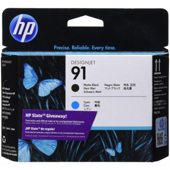 HP 91 C9460A Negro Mate/Cian, Cabezal de impresión DesignJet, para Impresoras HP DesignJet Z6100 Printer series