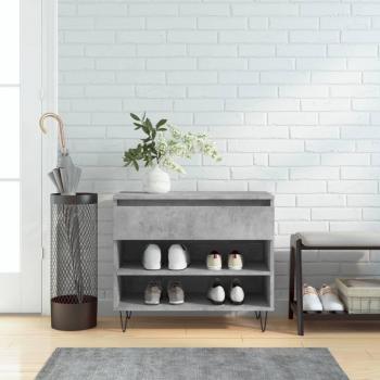 Zapatero de hormigón gris 70x36x60 cm madera multicapa