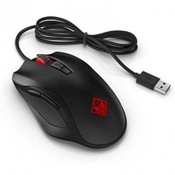 HP Omen 600 - Ratón con cable gaming 12000 ppp, negro y rojo