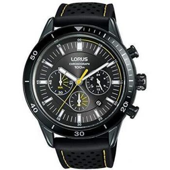 Reloj Lorus Sport Man RT325HX9 Resistente al Agua 10 ATM con Correa de Silicona y Caja de Acero Inoxidable IP Negra