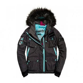 Superdry – Ultimate Snow Service – Chaqueta de esquí para mujer, color negro, tamaño large