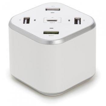 Estación de Carga USB Inteligente con 5 Puertos (3 x USB-A, 1 x Quick Charge 3.0, 1 x Tipo C) - Máx. 9.6 A, Máx. 48