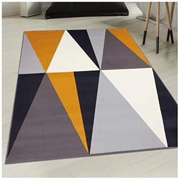 Alfombra Moderna Geométrica Amarillo y Gris 235x320 cm - Polipropileno