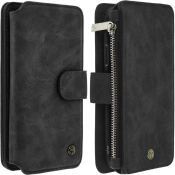 Funda Monedero de Piel Sintética Negra para Apple iPhone X/XS