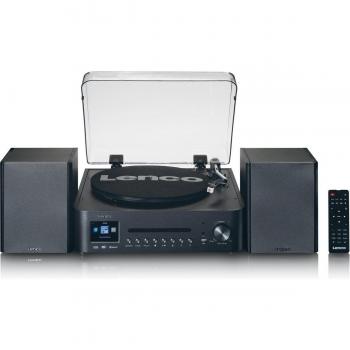 Lenco MC-460BK - Sistema HiFi con Tocadiscos, Radio DAB+/FM, Bluetooth e Internet en Negro