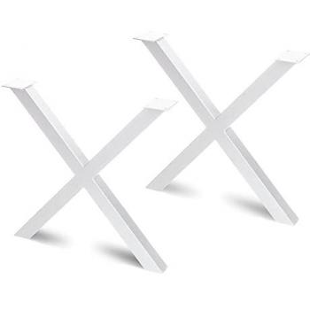 Juego de patas Cross para mesa, ancho 695mm, altura 695 mm, Acero pintado blanco - Emuca