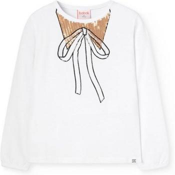 Camiseta de niña Boboli de manga larga con trampantojo y lentejuelas, estilo stretch