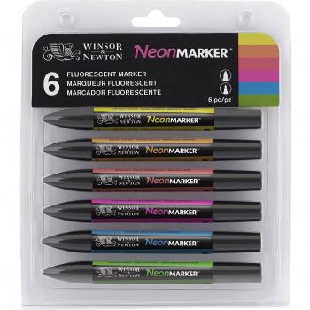 Winsor & Newton NeonMarker - Pack de 6 rotuladores