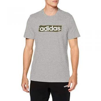 adidas E Lin Brush T T-Shirt, Hombre, Medium Grey Heather, L