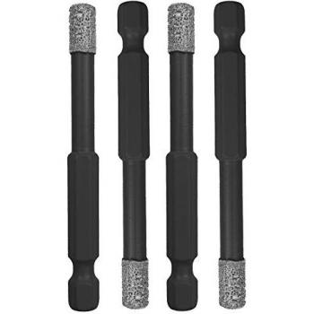 Juego de 4 brocas huecas diamantadas para perforación en seco conexión hexagonal 1/4” (ø 6-6-8-10 mm)