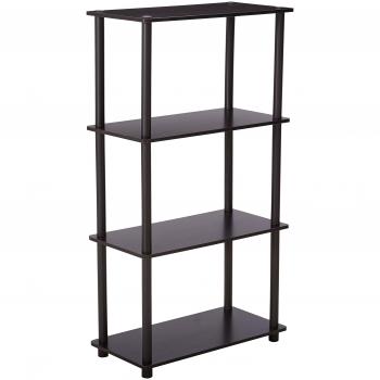 Furinno 99557EX/BK Turn-N-Tube 4-Tier Compact Multipurpose Shelf, Espresso/Black