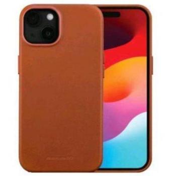 Funda MagSafe Dbramante 1928 Roskilde para iPhone 15 Plus de Cuero Marrón
