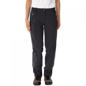 Pantalones de senderismo para mujer Vaude Farley Stretch II Zip-Off negros 40 corto