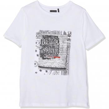 IKKS Junior T Shirt Blanc Phosphorescent, Camiseta para Niños, Optique 01, 3 años