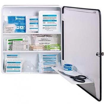 Armario Botiquín Söhngen Bonn Norm Blanco según DIN 13157 con contenido, dimensiones 462x402 mm y profundidad 112 mm