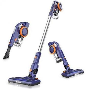 ORFELD Aspirador sin Cable, 23000Pa Aspirador Escoba 4 en 1, Ligero, hasta 50 Minutos de Funcionamiento, con Doble Motor Digital para La Limpieza Profunda de Toda La Casa, EV679