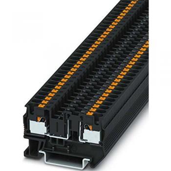 Phoenix Contact PT 4-FSI/F Blade Fuse Terminal Block, 2 Poles, 10A, Black, Pack of 50