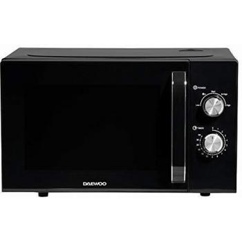 Microondas Daewoo Solo 800W 23L con Temporizador Manual de 35 Minutos, 5 Niveles de Potencia y Función de Descongelación Automática - Negro
