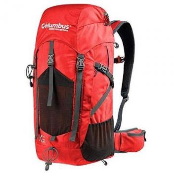 COLUMBUS Mochila K 35 Mochila Ligera y Resistente al Agua Ideal para Senderismo u Otras Actividades al Aire Libre. Incluye Funda para la Lluvia. Capacidad 35 L. Color Rojo.