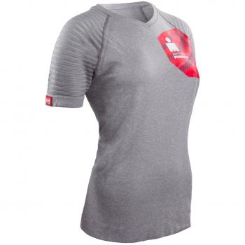 Compress port Entrenamiento/Running Camiseta Woman en Ironman Triathlon unidad de mujer Camiseta edición limitada, color gris