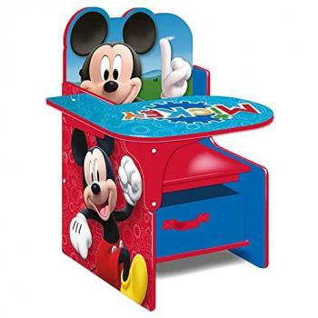 Silla Pupitre Infantil con Contenedor Mickey Mouse 52 x 60 x 50 cm, Arditex, Multicolor, incluye cesta de almacenaje y mesa lateral de madera