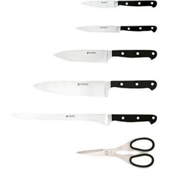 Imex El Zorro 53048  - Pack de 6 cuchillos, taco cocina, enterizos, inox